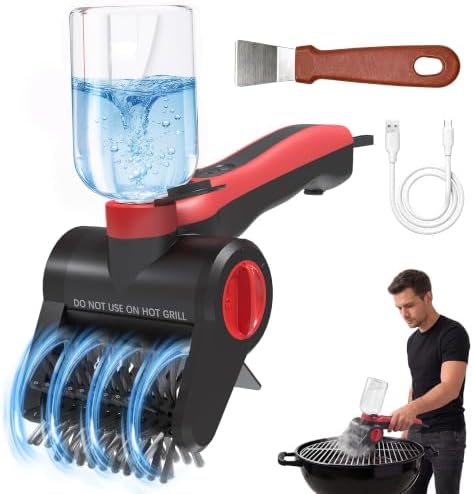 Electric Grill Brush with Water Spray System, Cordless BBQ Grill Cleaner by Unknown