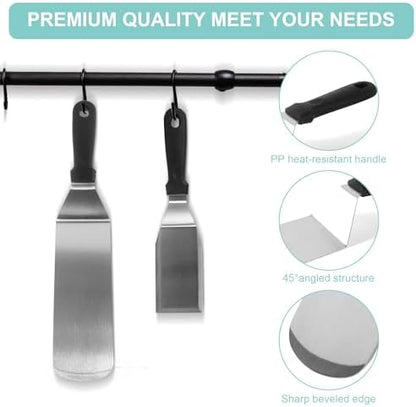 Metal Spatula Set of 3, Stainless Steel Griddle Accessories - Image 2