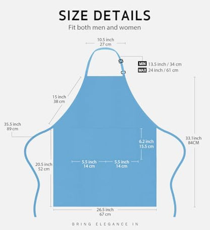 Syntus Apron for Men Women, Adjustable Cooking Kitchen Apron - Image 2