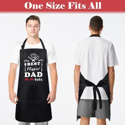 Fiodrimy Black Funny Aprons for Men, Grill Apron for Dad Husband Birthday - Image 2