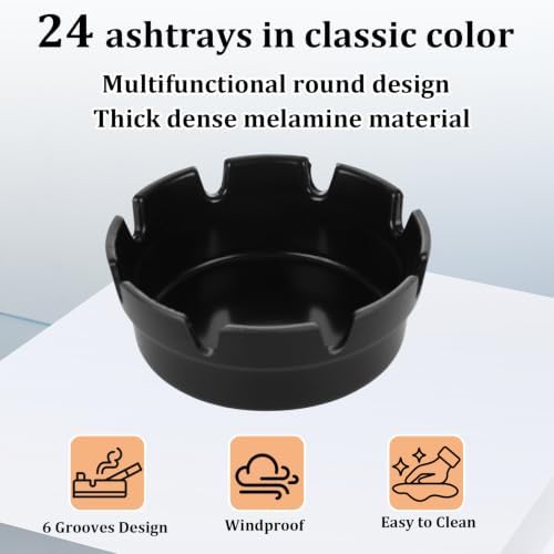24 Pack Premium Melamine Ashtrays - Image 3