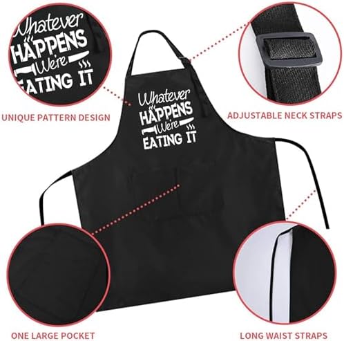 Rosoz Funny BBQ Black Chef Aprons - Image 4