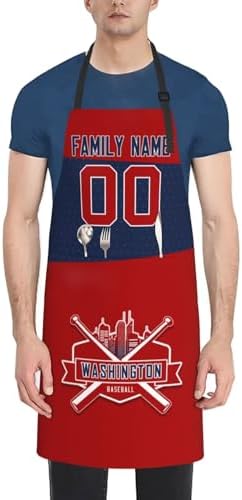 City Custom Name And Number Aprons, Kitchen Aprons, Work Utility Aprons - Image 2