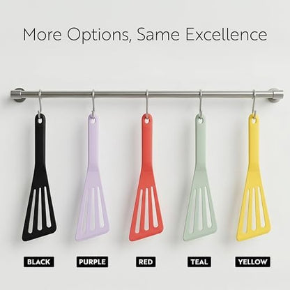 Restaurantware Black Silicone High Temperature Slotted Turner Spatula - Image 5