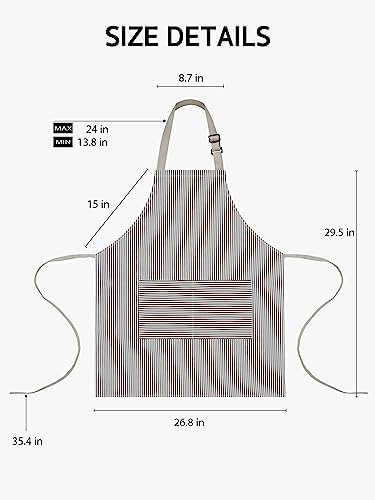 Syntus Apron for Men Women, Adjustable Cooking Kitchen Apron - Image 2