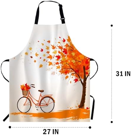 WONDERTIFY Autumn Tree Bicycle Apron, Aged Old Bike and Fall Tree Fall Season - Image 2