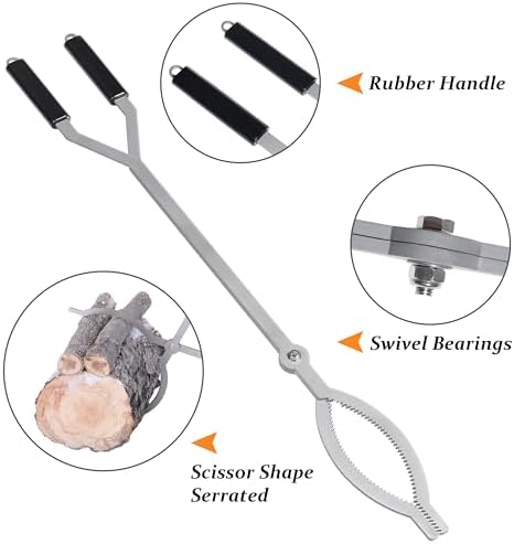 40in Fire Tongs For Fire Pit Outdoor Stainless Steel - Image 3
