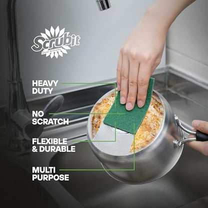 SCRUBIT Scouring Pad Roll - 19 FT Green scrubbing Pads Roll - Non Scratch Dish - Image 4