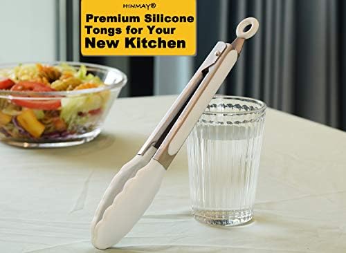 HINMAY Silicone Kitchen Tongs 9-Inch Basics Tongs - Image 5