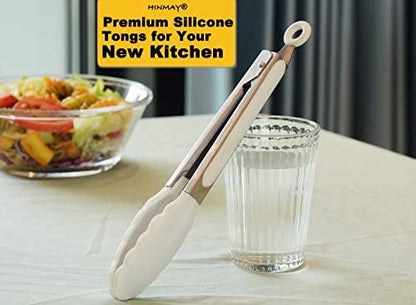 HINMAY Silicone Kitchen Tongs 9-Inch Basics Tongs - Image 5
