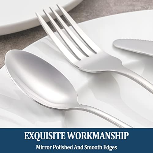 24 Piece Dinner Forks Set, Food-Grade Stainless Steel Silverware Forks - Image 4