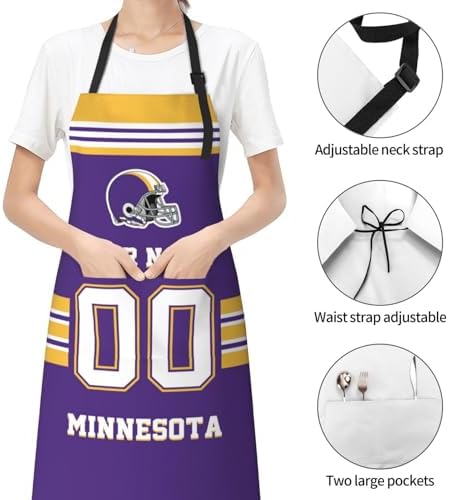 Personalized Football Style Aprons Add Name and Number Kitchen Aprons Work - Image 5