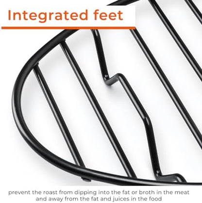 Oval Roasting Rack with Integrated Feet, Non-Stick Coating, Baking Rack Easy to - Image 2