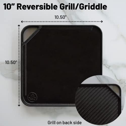 10.5 inch Single-Burner Reversible Cast Iron Grill/Griddle - Image 2
