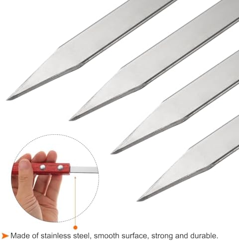 HARFINGTON 6pcs Metal Kebob Skewers 40cmx10mmx2mm Stainless Steel Flat Sticks - Image 4