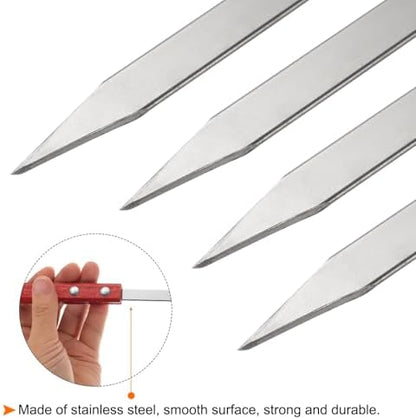 HARFINGTON 6pcs Metal Kebob Skewers 40cmx10mmx2mm Stainless Steel Flat Sticks - Image 4