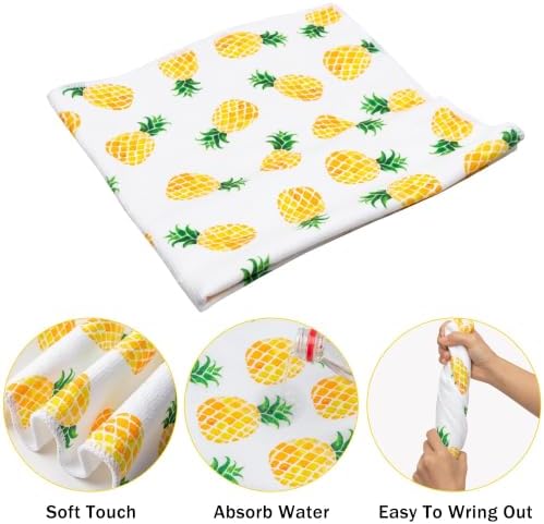 R HORSE 5Pcs Pineapple Kitchen Dish Towel Set Fruit Theme Absorbent Drying - Image 4
