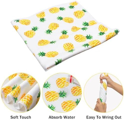 R HORSE 5Pcs Pineapple Kitchen Dish Towel Set Fruit Theme Absorbent Drying - Image 4