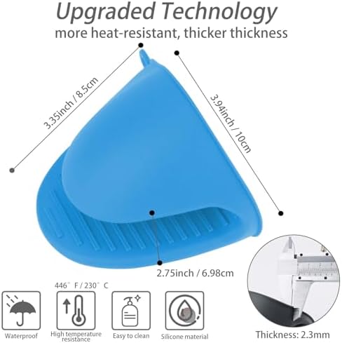 NEPAK 2 Pairs Oven Mitts Heat Resistant, Mini Silicone Oven Gloves, Pinch Grips - Image 2