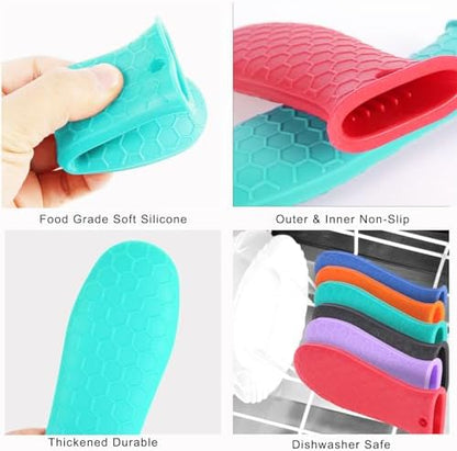 8 Pcs Non-Slip Silicone Hot Handle Holder & Assist Grips, Potholder - Image 3