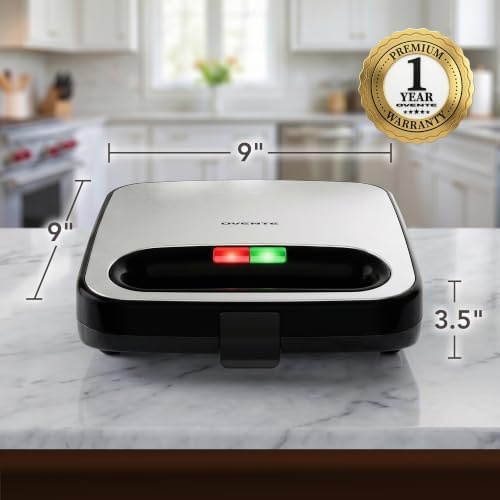 OVENTE Electric Sandwich Maker, 750W Non-Stick Plates - Image 5