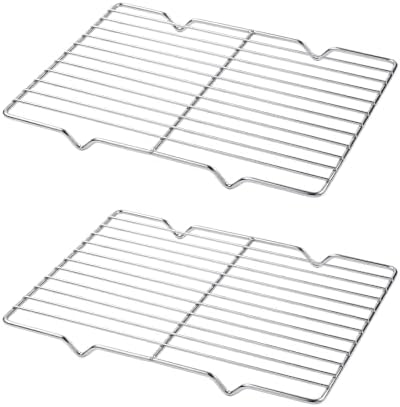 2 Pcs Rectangle Roasting Rack 7.9" x 10.2" Stainless Steel by Unknown