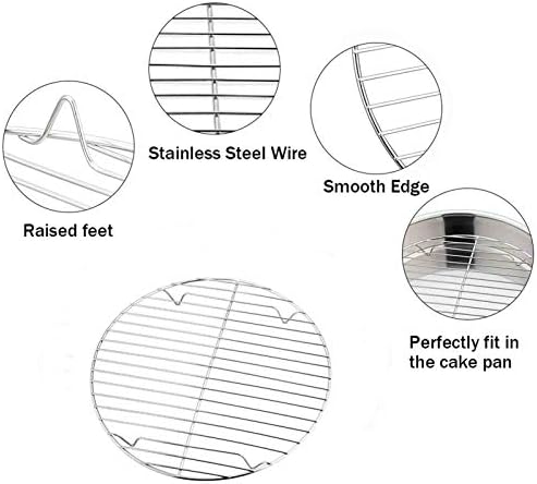 TeamFar Round Cooling Rack Set of 2, 7½ Inch - Image 3