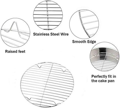 TeamFar Round Cooling Rack Set of 2, 7½ Inch - Image 3