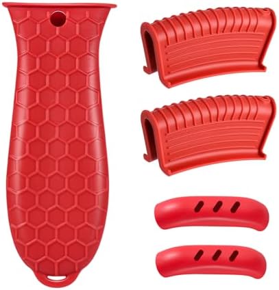 5pcs Cast Iron Handle Cover, Silicone Hot Handle Holder by WhistenFla