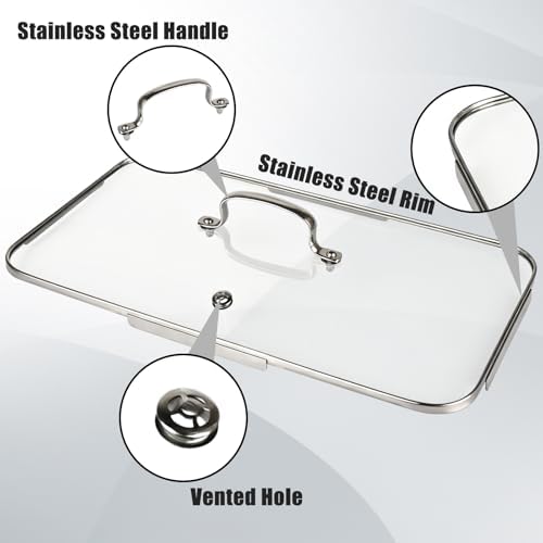 Vayepro Griddle Glass Lid for Lodge 9.5 x 16.75 Inch Cast Iron Rectangular - Image 5