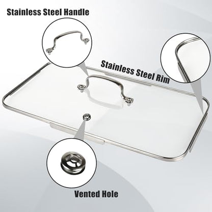 Vayepro Griddle Glass Lid for Lodge 9.5 x 16.75 Inch Cast Iron Rectangular - Image 5