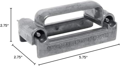 Grillmaster Grill Stone Cleaning Brick Holder by US Pumice, Aluminum, Reusable, Adjustable Clamps, Fits Multiple Sizes, Avoid Burnt Hands