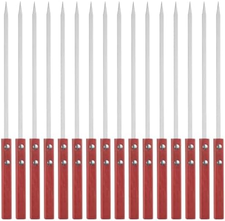 HARFINGTON 16pcs Metal Kebob Skewers 35cmx7mmx2mm Stainless Steel Flat Sticks by HARFINGTON