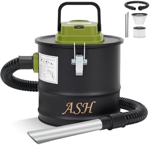 Ash Vacuum Cleaner, 800W Fireplace Ash Vac, 2.6 Gallon Green by GoCampDirect