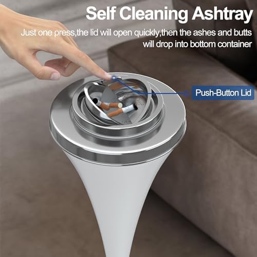 RELIANCER Floor Standing Ashtray w/Detachable Cigar Container, Stainless Steel - Image 3