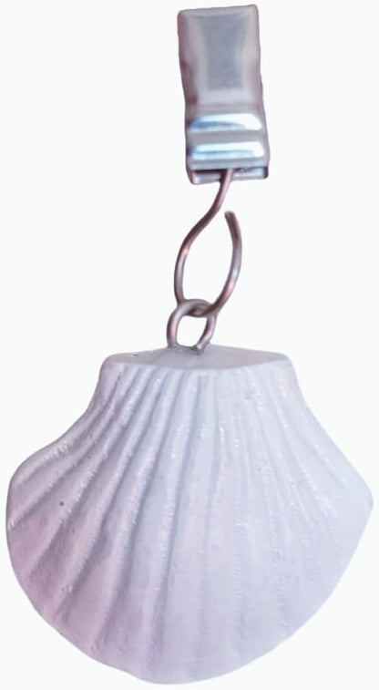 TwoFish Home Set of 4 White-Shell Resin Tablecloth Weights Clips White-Shell Handicraft Tablecloth Clamps Pack of 4