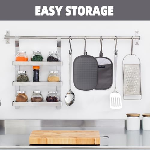 2PCS Silicone Pot Holders, Oven Mitts Heat Resistant Hot Pads - Image 7