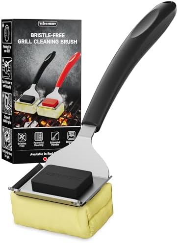 Bristle-Free Grill Brush with Heat-Resistant Kevlar Fiber Head by TISHIHERY