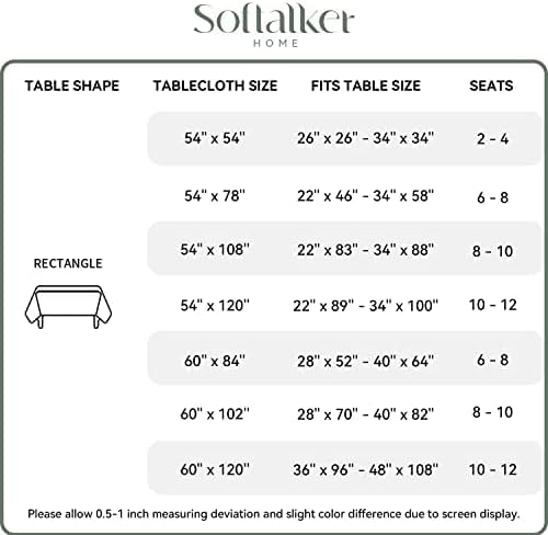 Softalker Gingham Checkered Tablecloth Rectangle - Outdoor Waterproof Buffalo Plaid Table Cloth, Stain Resistant Washable Table Cover for Picnic, Camping - Red and White, 2 Pack - 60 x 84 Inch