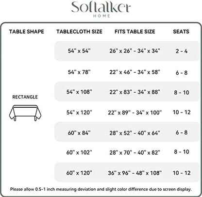 Softalker Gingham Checkered Tablecloth Rectangle - Outdoor Waterproof Buffalo Plaid Table Cloth, Stain Resistant Washable Table Cover for Picnic, Camping - Navy and White, 2 Pack - 60 x 102 Inch