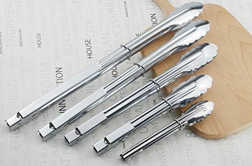 HINMAY Stainless Steel Food Tongs Metal Tongs Set - Image 5
