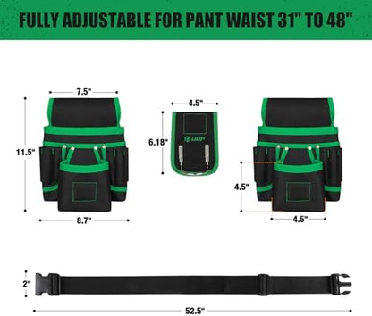 Magnetic Tool Belt for Men, 26 Pockets Heavy Duty Nail Tool Pouch Dad Gift - Image 2
