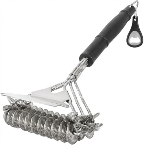 Bristle-Free Grill Brush with Scraper by Unknown