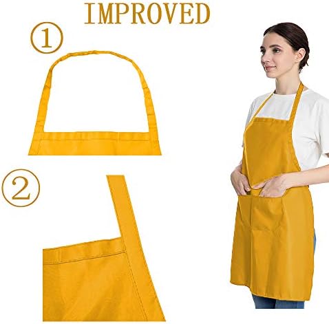 16 PCS Plain Color Bib Adult Apron - Image 3