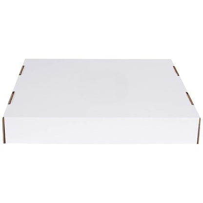 Box USA 40 or 50 Gallon Corrugated Cardboard Trash Can and Recycling Bin Lids (10-Pack) 18"L x 18"W x 3"H, White, Reusable and Disposable Garbage Lid for Parties and Outdoor Events