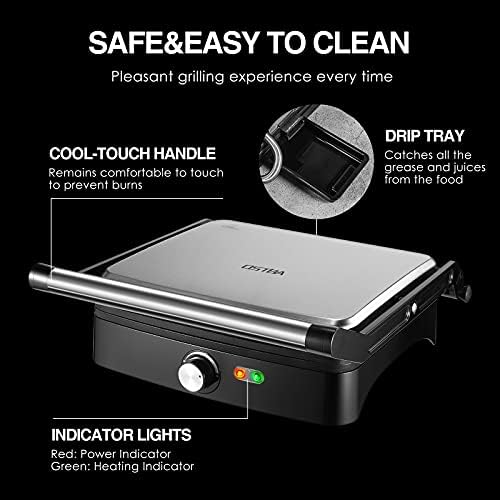 OSTBA Panini Press Grill, 4-Slice Sandwich Maker - Image 5