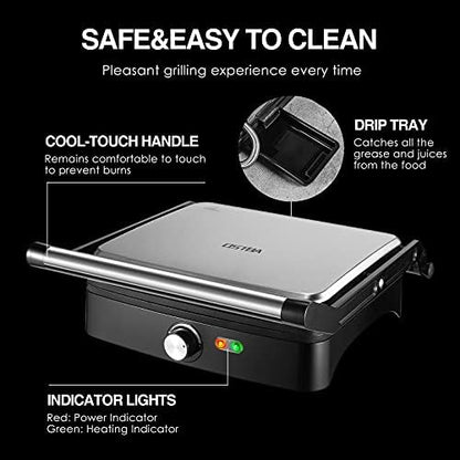 OSTBA Panini Press Grill, 4-Slice Sandwich Maker - Image 5