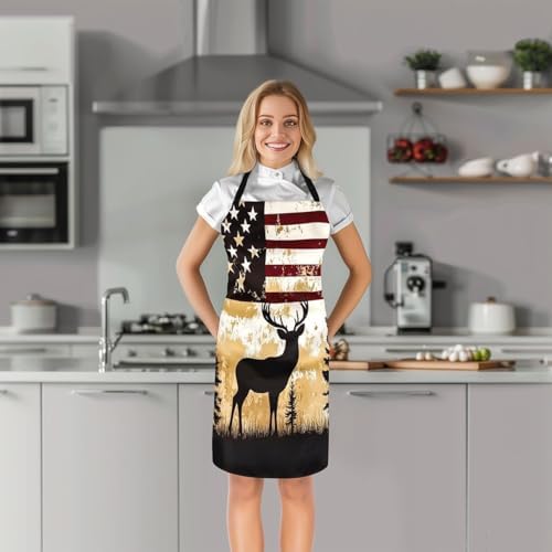jejeloiu Western Aztec Apron for Women Men 26"x31" Southwestern Chef Cooking - Image 2