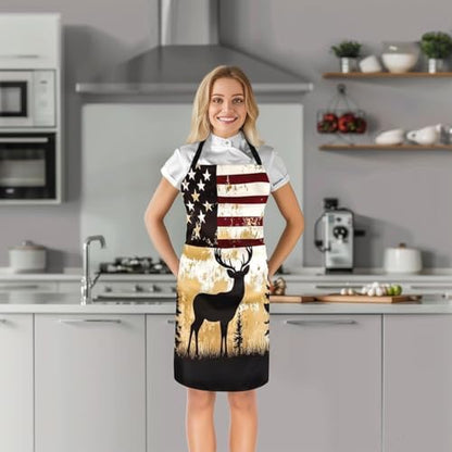 jejeloiu Western Aztec Apron for Women Men 26"x31" Southwestern Chef Cooking - Image 2