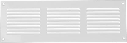 Repa Market 2-Pack 12x4 Inch Air Vent Cover/White Galvanized Steel Louvered Grill Cover with Mesh Screen/Wall or Ceiling Vent/Durable Flush Mount HVAC Register for Indoor and Outdoor Ventilation